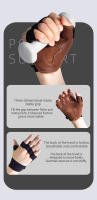 Guantes De Levantamiento De Peso Para Hombre Y Mujer Con Ventilación De Cuero Genuino Protección De Mano Para Gimnasio Ejercicios De Pesas Y Pull Ups Tallas S/M/L - details 7