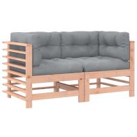 vidaXL Sofás esquineros con cojines 2 uds madera maciza de pino Pino natural, Pino blanco, Pino gris Conjunto Terraza Muebles Jardín Exterior Juego de Muebles de jardín Mueble Jardín Exterior Muebles de Salon Exterior - details 3