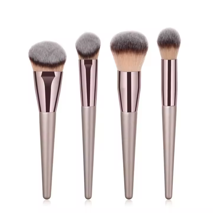 Juego De Pinceles De Maquillaje Para Mujer Champán Fundación Polvo Rubor Sombra Kabuki Herramientas De Belleza Set Completo - 1