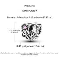 Encanto De Plata De 925 Para Pulsera Con Barco De Paseo Y Corazón Joyería Fina Para DIY Regalo Con Cuentas De Papel Y Rosas - details 98