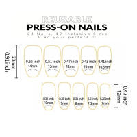 24pcs/set Uñas Postizas Cortas En Gradient Nude Rosa Jalea Brillante Estilo Cuadrado Ballet Frances Reutilizables Press on Falsas Uñas - details 23