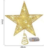 Estrella LED Para Árbol De Navidad Toppers Operada Por Batería Decoración De Fiesta En Sala Luz De Año Nuevo - details 1