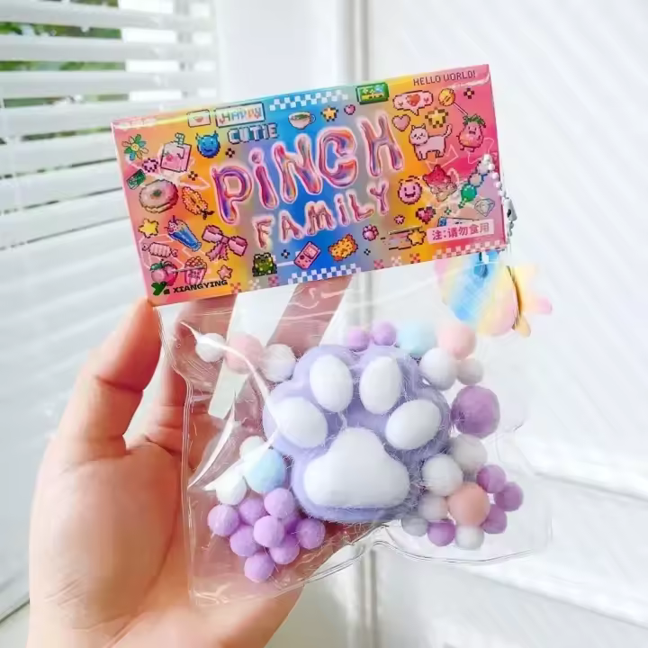 Juguete De Alivio De Estrés En Forma De Pata De Gato Suave Y Adhesivo Juguete De Alivio De Presión Para Relajación Cute Squeeze Toy Para Adultos Y Niños - 1
