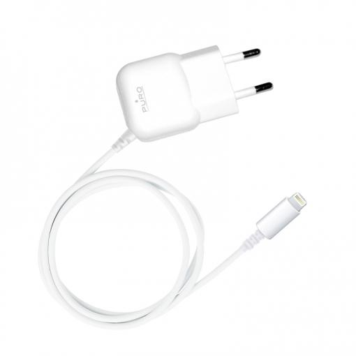 Mini Transformador Apple Lightning MFI 1A 1m Puro Blanco
