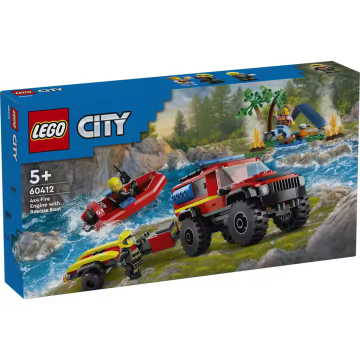 Lego City Camión de Bomberos 4x4 con Barco de Rescate 60412 Lego city LEGO - 1