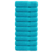 vidaXL Toallas de baño 10 uds 100% algodón 100x150 cm 600 gsm toalla Color Verde manzana,  orange,  Tuquesa y mas - details 2