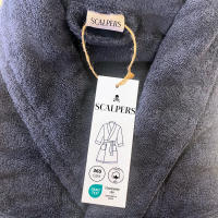 Scalpers Home Albornoz de Algodón 100% - 360GSM Gris con Ribetes Azules - Elegante y Sofisticado - details 22