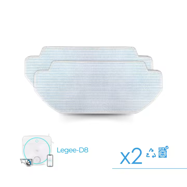 Pack de 2 Mopas de Microfibra Reutilizables y Duraderas para HOBOT LEGEE-D8, ECO Compactor y Pro - 1
