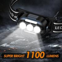Linterna Frontal LED Recargable Por USB Ultra Brillante Con Luces Blancas Rojas Y Azules Lámpara De Cabeza IPX4 Impermeable Para Camping Running Pesca - details 3