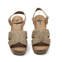 Calzados soraia, Sandalia de antelina y plataforma de yute, espardeñas de cuña, para mujer. - details 8