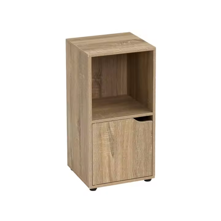 Dcasa Mesita de noche con 1 puerta de madera DM de 30x29x61 cm - 1