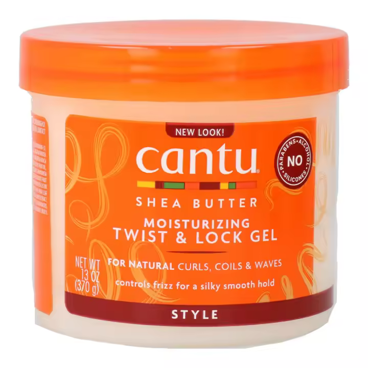 Cantu shea butter natural hair hidratante twist & lock gel 370 gr, crema hidratante y cremosa para pelo natural. elimina el frizz y añade manejabilidad dejándo unos rizos suaves y brillantes. - 1