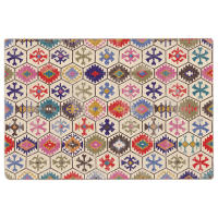 vidaXL Alfombra lavable antideslizante multicolor 190x300 cm Color Gris,  Blanco y negro,  Gris y blanco y mas Alfombras de área  Alfombra de Piso para Sala de Estar Dormitorio Habitación Salón - details 1