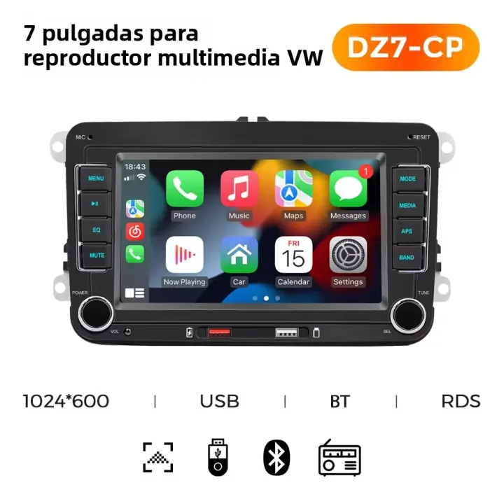 Reproductor Multimedia MP5 Para Coche Con Pantalla Táctil HD De 7 Pulgadas Carplay Auto Para VW Passat B6 B7 Golf 5 6 CADDY BEETLE Skoda Seat TOURAN - 1