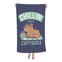 Toalla De Playa Microfibra Animal Capybara Secado Rápido Toalla De Piscina Para Viajes Yoga Absorbente Suave Y Skin-friendly Tamaño 76x182 Cm - details 9