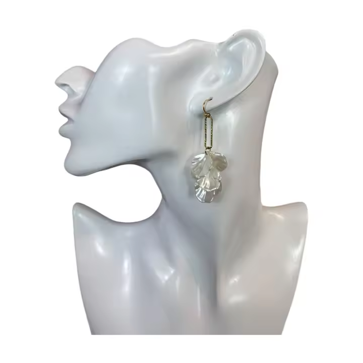 Everlyx - Pendientes flor colgante perlada - Colección Exclusiva Lolilota - Mujer - Acero Inoxidable - 1