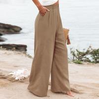 Pantalones Anchos Para Mujer Cintura Alta Elástica Trasera Negocios Casual Largo Pantalones Regulares De Pierna Recta Para Otoño/Invierno - details 25