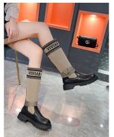 Botas Largas Para Mujer Nuevas De Lana Elásticas Botas Retro Con Suela Gruesa Botas De Rodilla Elegantes Zapatos Para Mujer - details 18