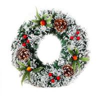 Corona Navideña Artificial De 20/30/40cm Decoración Para Puerta Delantero Con Adornos Colgantes Feliz Navidad Y Año Nuevo - details 5