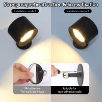 Lámpara De Pared LED Recargable Con Control Táctil Y Remoto IR Rotación 360° Luz Nocturna Portátil Para Dormitorio Lectura - details 9