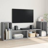 vidaXL Muebles de TV 2 uds madera ingeniería 75x30x50 cm en color Gris sonoma/Negro/Gris hormigón y más | almacenamiento funcional diseño moderno para baño dormitorio sala - details 0