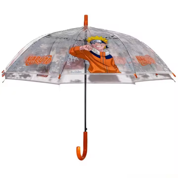 New Import Paragua Niñ@s Automático Naruto Translucido 48cm y 78cm Diametro - 1