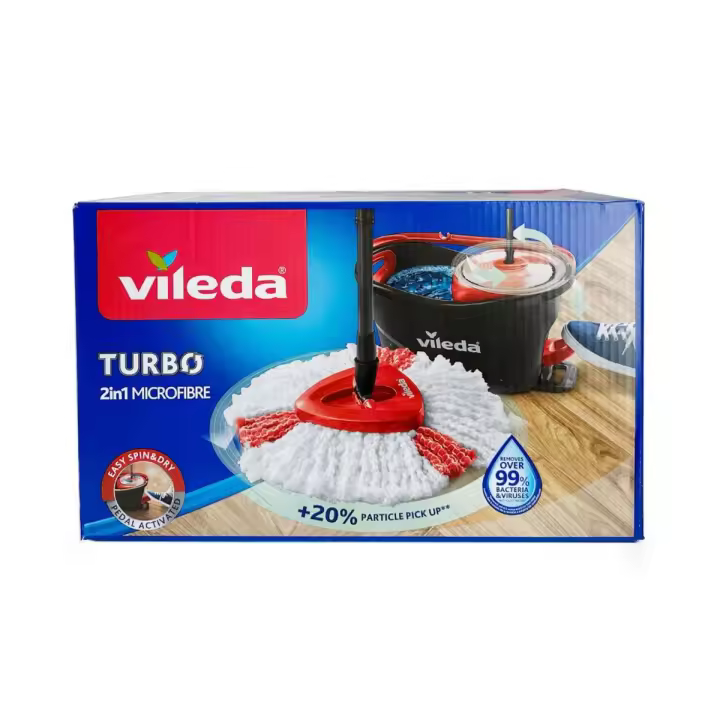 Vileda Turbo Cubo escurridor 2in1 microfibras (palo y fregona microfibras) - 1