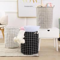 Cesta De Ropa Sucia Redonda 1pc Gran Capacidad Portátil De Algodón Para Lavandería Con Diseño Circular Ventilado Y Breathable - details 5