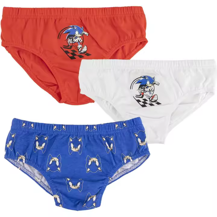 CERDÁ LIFE'S LITTLE MOMENTS - Pack Calzoncillos SINGLE JERSEY 3 PIEZAS SONIC MULTICOLOR- Pack Ropa Interior Con Licencia Oficial de Tus Personajes Favoritos - Material Premium y Ultra Cómodo - Diseño Versátil con Tejido Suave. - 1