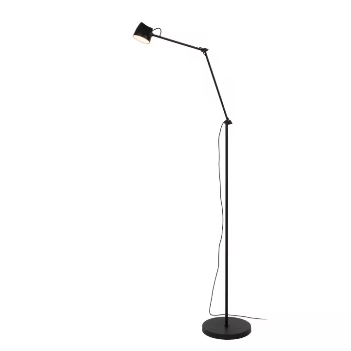 Lucide MILNE - Lámpara de suelo - LED Regul. - 1x8W 2700K - Negro - 1