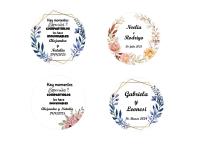 Lote de 40 etiquetas para bodas personalizadas adhesivas redondas de 4,5 cm con pegatinas personalizadas para detalles de invitados de boda aniversarios - details 0