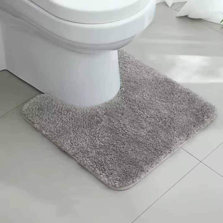 Alfombra De Baño Pequeña Antideslizante Absorbente U-Corpórea Sólida Para Piso Y Toilette Alfombra De Uso Doméstico - 1