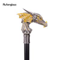 Bastón De Caminar Dragón De Lujo Dorado Y Negro Elegante Decorativo Para Caballeros Cosplay 93cm Punta De Goma Manija Recta Material De Aluminio Y Acero - details 5