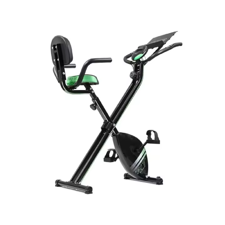 Bicicleta estática plegable con respaldo, apoyo lateral y soporte para tablets. - 1