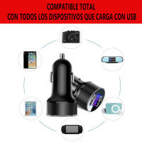 TEMCO Cargador Mechero Coche LCD Doble USB A, Carga rapida 2.4A 17W Doble Puerto USB A, Adaptador 2 USB A Automóvil Teléfono Movil Tablets Compatible con Apple iPhone Samsung Huawei Xiaomi (Black) con Pantalla led para voltaje del coche - details 3