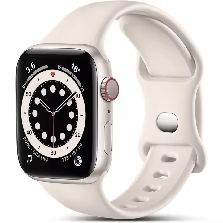 Paquete de 6 Correas ajustables Solo Loop compatibles con Apple Watch de 44mm, 45mm, 42 mm y 49 mm para Mujeres y Helbres, Correa de Repuesto Deportivo elástico de Nailon ajustable - 1