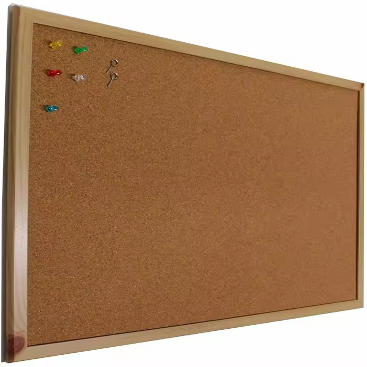 Tablero de corcho pared con marco de madera (suro pared). Pizarra de Corcho ideal como panel o tablon calendario, mapa, fotos - 1