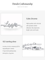 Zenyth-pulsera de Cadena con Letra de Amor Romántica para Mujer, Plata de Ley 925 Auténtica de alta calidad, regalo del Día de San Valentín - details 4
