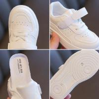 Tenis Deportivos Niños Niñas Primavera/Otoño Nuevos Zapatillas Casuales Cuero Suela Suave Hombre Mujer Niños Pequeños Zapatos Blancos - details 18