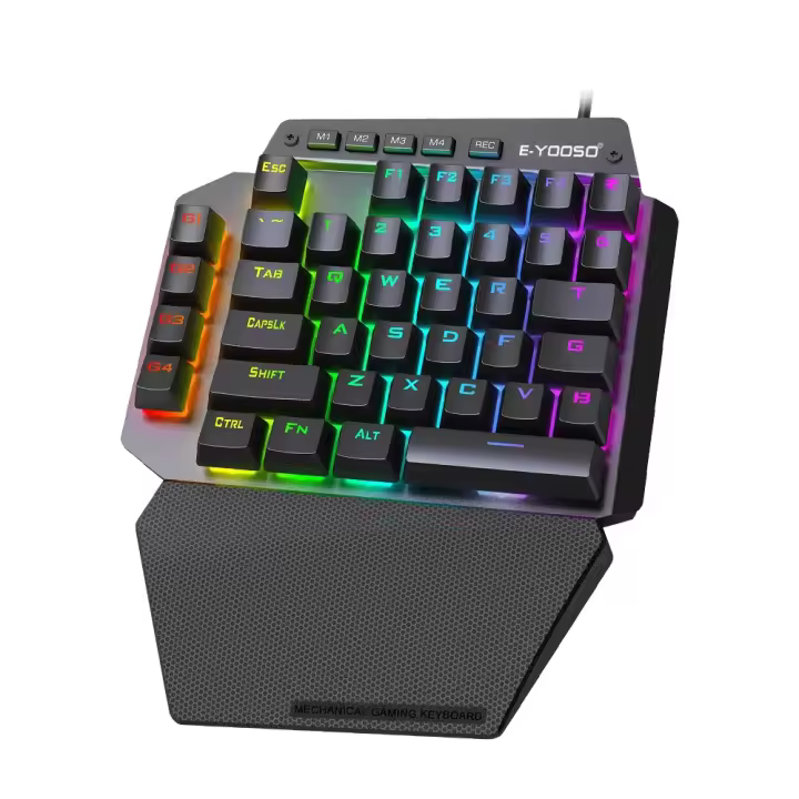 Teclado Mecánico De Juego E-YOOSO K700 RGB Con Switches Rojos Y Cableado 44 Teclas Programables One-handed Para PC Y Laptop - 1