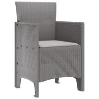 Silla de Jardín vidaXL Conjunto de 2 Gris claro Poliratán Estándar - details 2