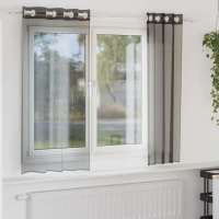 vidaXL Cortinas de gasa con ojales 2 uds 140x175 cm en color Rosa claro/Gris oscuro/orange y más | protección solar decorativa para ventanas hogar oficina dormitorio fácil de instalar - details 5