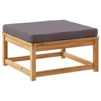 vidaXL Taburete de jardín con cojines madera maciza de acacia Crema, Gris oscuro, Conjunto Terraza Muebles Jardín Exterior Juego de Muebles de jardín Mueble Jardín Exterior Muebles de Salon Exterior - details 1