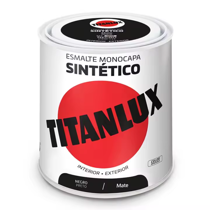 Esmalte sintético monocapa mate negro 250ml titanlux 5809005 - 1