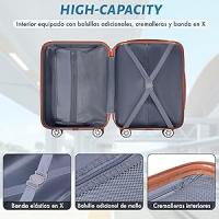 T-LoVendo - Maleta de Cabina 55x34x23 | Viaje Equipaje de Mano avión | 4 Ruedas giratorias | Material ABS Ligero Semirígida | Candado o Cerradura combinación | Asa telescópica | Ideal escapadas fin de semana - details 1