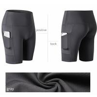 Pantalones cortos de Yoga para mujer, pantalones cortos de entrenamiento de cintura alta para gimnasio, Fitness, Yoga, levantamiento de glúteos, mallas de yoga para correr, pantalones cortos de ciclismo - details 4
