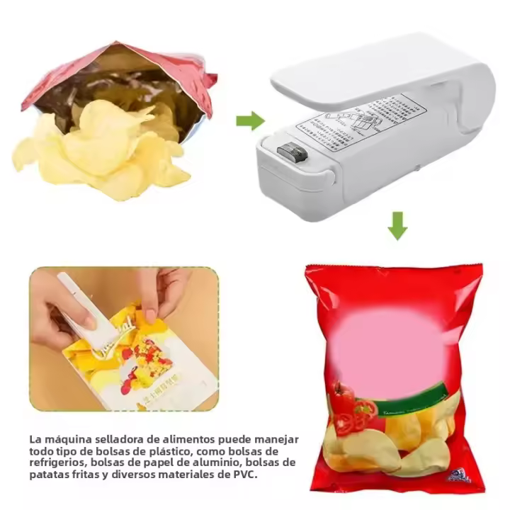 Mini Sellador De Bolsas Portátil Máquina De Sellado De Plástico Para Alimentos Y Snacks Gadgets De Cocina Herramienta De Almacenamiento - 1