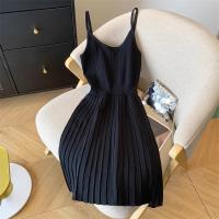 Vestido De Mujer YuooMuoo 2024 Estilo Coreano Moda Ajustado Cintura Plisado Tirantes Spaghetti Vestido Tejido Vintage Y2K Streetwear - details 10
