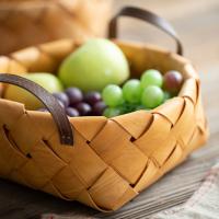 Cesta De Almacenamiento Para Escritorio Hecha De Bambú Tejida a Mano Cesta De Frutas Y Vegetales Con Mango Organizador Decorativo Para Rituales Y Costumbres - details 16