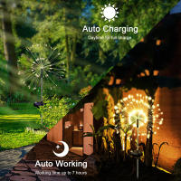 Luz Solar De Fuegos Artificiales LED Exterior Impermeable Con 8 Modos De Iluminación Decoración Festiva De Estrella DIY Luz Fairy Para Jardín - details 3